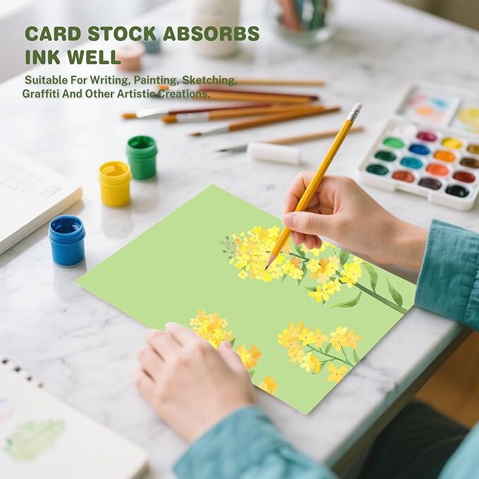 Cardstock 8.5 X 11, 40 Sheets Light Green Card Stock, 75lb/ 200gsm Pale Green - Image 6