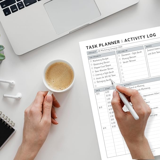 Task Planner & Tracker 8.5 x 11 Tear-Off 70 Sheet Planner Pad – Project - Image 7