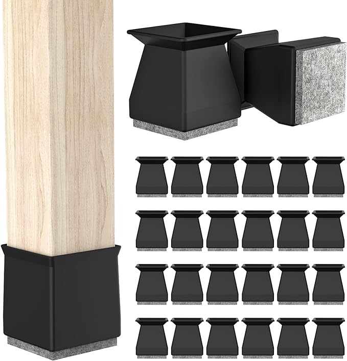 Square Chair Leg Protectors for Hardwood Floors, .7/8" by ComeHomeWithMe