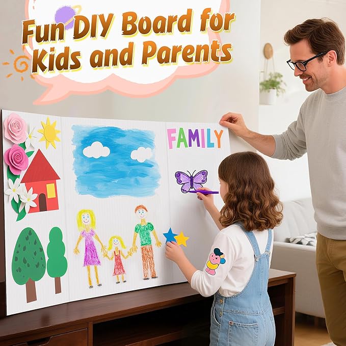 8 PCS Trifold Poster Board- Large 40" x 28" Tri Fold Display Board Hard & Thick - Image 7