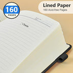 PERCUN Lined Journal Notebook for Men & Women, 160 Pages College Ruled Journal - Image 4