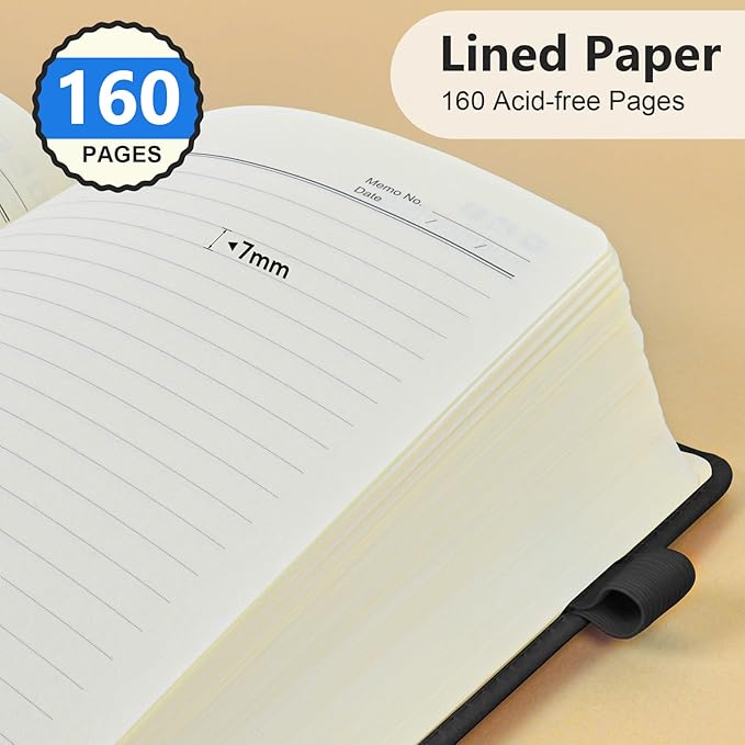 PERCUN Lined Journal Notebook for Men & Women, 160 Pages College Ruled Journal - Image 4