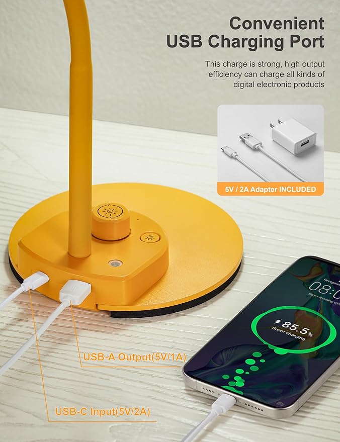 BOHON LED Desk Lamp with USB Charging Port, 3 Color Modes Fully Dimmable - Image 4