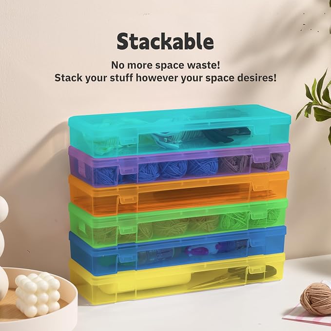 novelinks Stackable Plastic Clear Storage Box Containers - Image 2