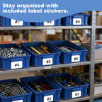 heavy duty part bins, stackable tool storage bin, side view