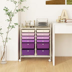 LDAILY 12 Drawer Rolling Storage Cart, Craft Cart Organizer on Wheels - Image 2
