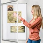 BIBOC 36x24 Inches Lockable Bulletin Boards White Board Frame Enclosed Display - Image 5