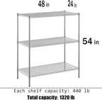 Regal Altair 24" Deep x 48" Wide x 54" Height Wire Shelving Kit | 3-Tier | NSF - Image 3