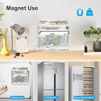 KZWKRG 4 Tier Magnetic File Holder, Large Capacity Mesh Hanging Wall Organizer - Image 6