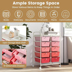 HAPPYGRILL 10-Drawer Rolling Storage Cart, Storage Organizer Cart - Image 3