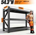 59"w garage shelving heavy duty metal storage shelves, close-up detail