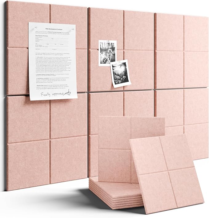 Fluxynara Large Felt Bulletin Board 36" x 24"Cork Board Alternative-6 Pack by FLUXYNARA