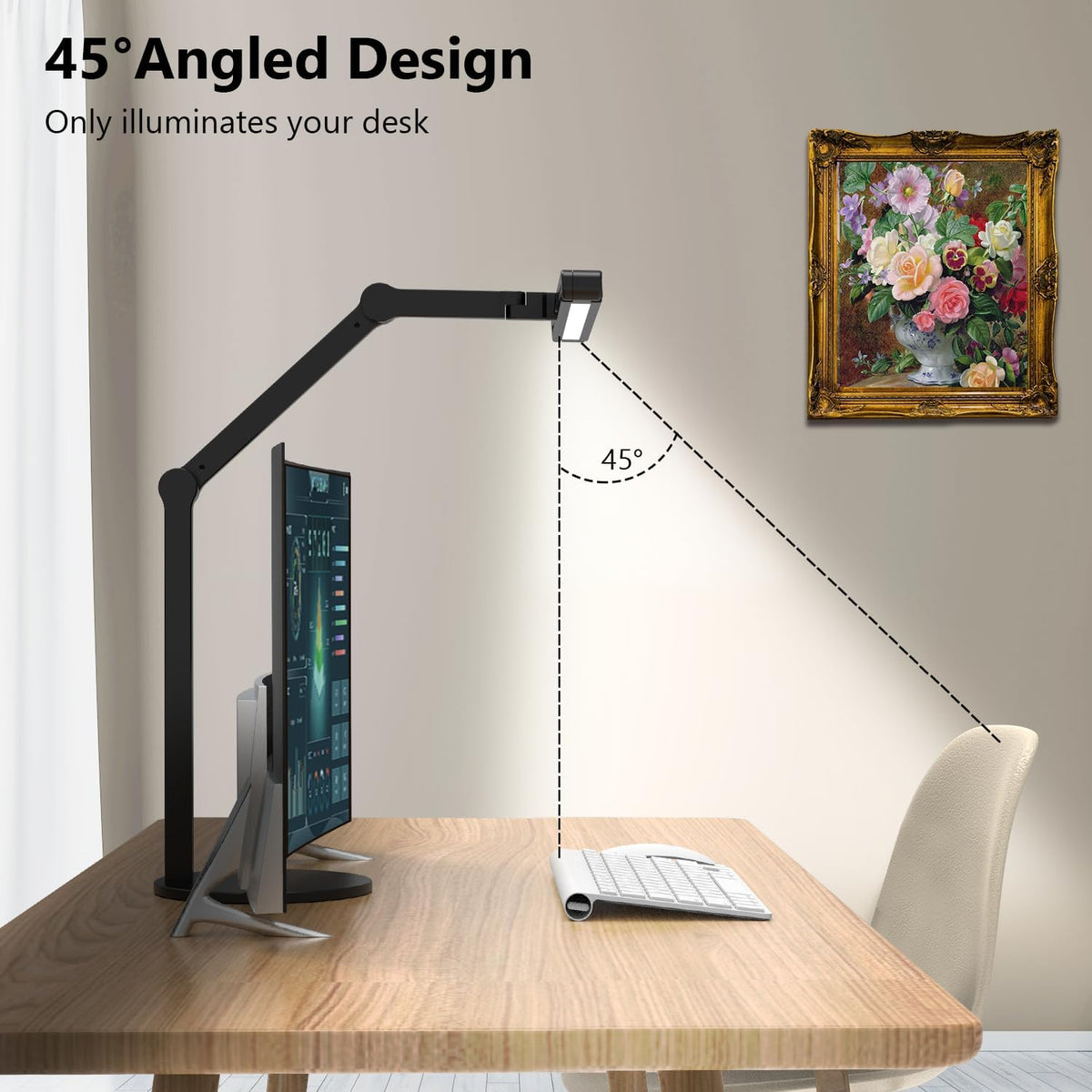 micomlan architect desk lamp with atmosphere lighting, adjustable, side view