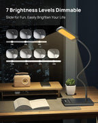 trond desk lamp, dimmable eye-caring table lamp, memory showing dimensions