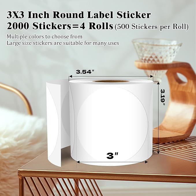 3 Inch Round Colored Dot Stickers, 4 Rolls in Dispenser Box - Image 2