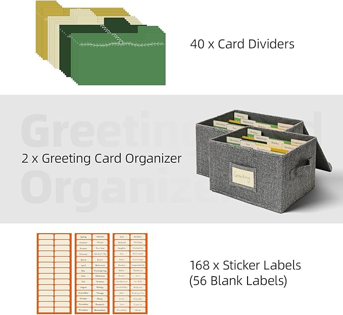 Vienrose Greeting Card Organizer Storage Box - Image 3
