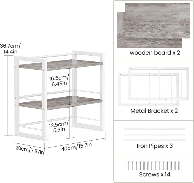 ART-GIFTREE Office Desk Shelf Organizer, Wood Desktop Bookshelf Supplies - Image 3