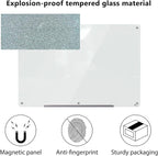 TOWON 6 x 4ft Glass Whiteboard Wall – Magnetic White Dry Erase Board - Image 5