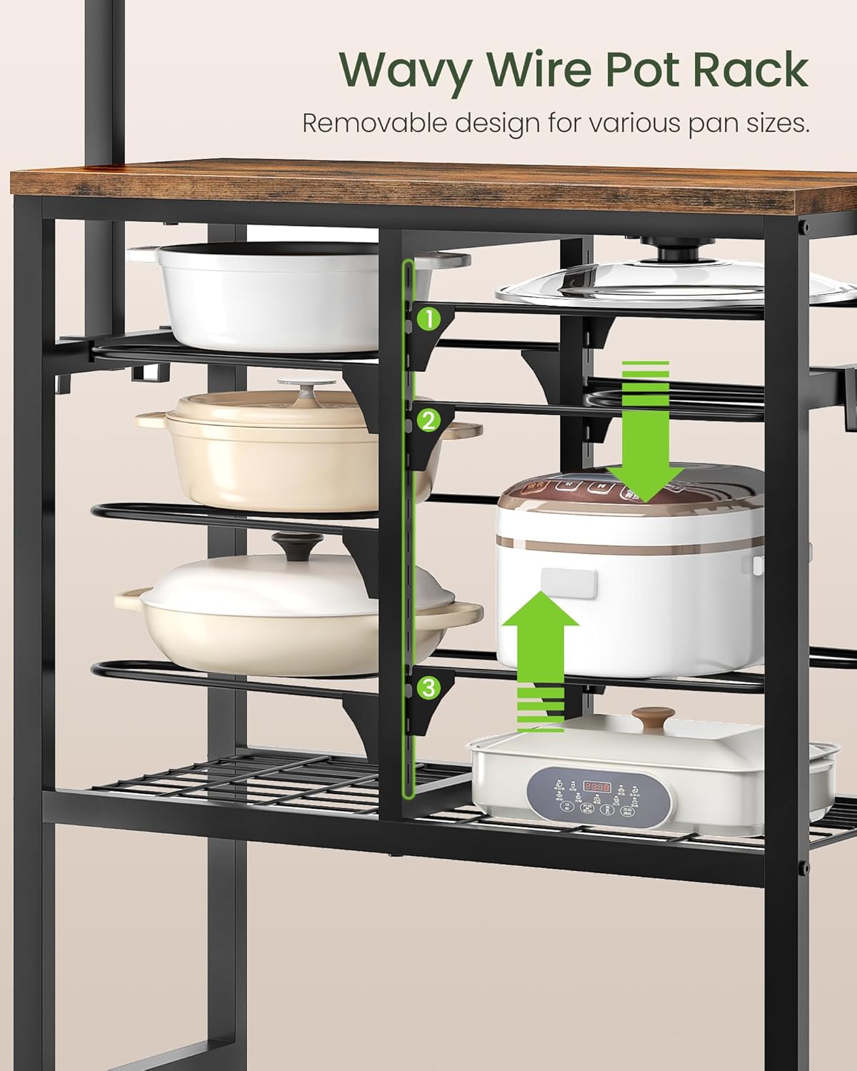 CHOEZON Pots and Pans Organizer Rack, Kitchen Bakers Rack, Multi-Tier Storage...