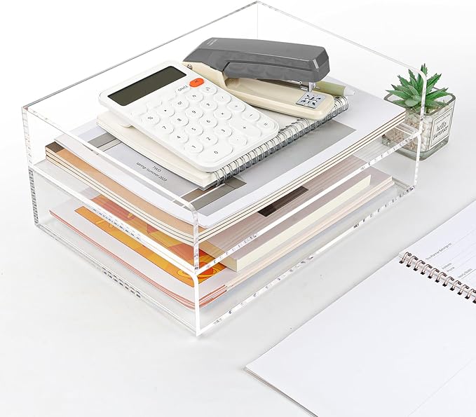2 Pack Acrylic Paper Tray Organizer by Unknown