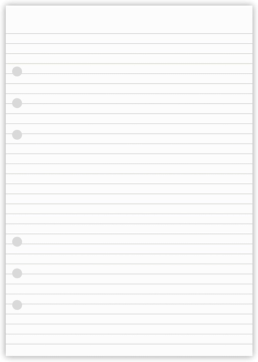 A5 Lined Paper, Refills for Filofax Planner, Organizer, Binders, 6 Hole Punched, 100 Sheets/200 Pages, 100gsm, White, 5.8 x 8.2 Inch