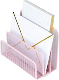 BLU MONACO | Pink Metal Mesh Letter Sorter by Blu_Monaco