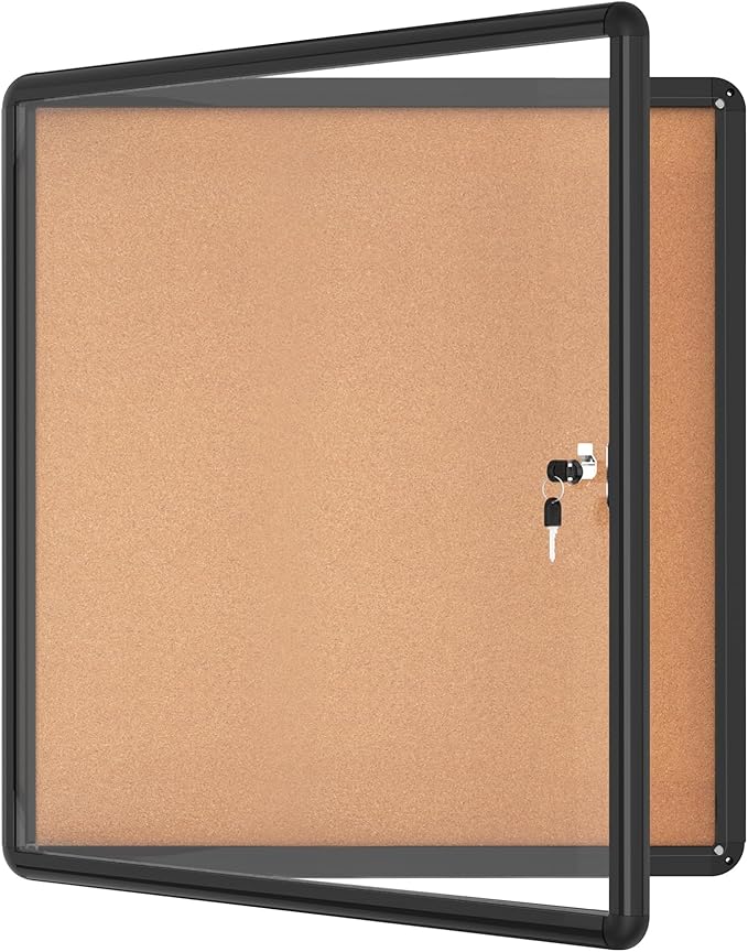 Mifuro 28"x26" Enclosed Bulletin Board, Lockable Weather-Resistant Aluminum by MifuroOfficeProduct