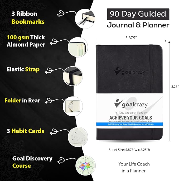 Undated Planner – 90 Day Guided Journal & Productivity Organizer, A5 Daily & - Image 2