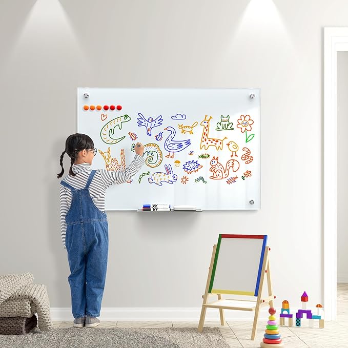 MaxGear Glass Whiteboard Wall Mounted, Frameless Magnetic Dry Erase Board - Image 8