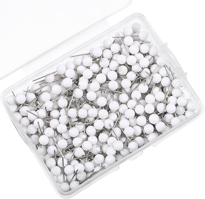 WILLBOND 500 Pack Map Push Pins Map Tacks Small Round Head Push Pins Thumb Tacks by Willbond+Technology+Limited