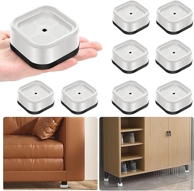 shouwuhho 8 Pack Furniture Risers Adjustable Bed Risers Heavy Duty Lifts Height by EnjoyLifeEnjoyHappiness