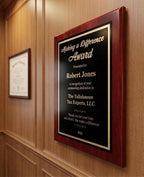 Personalized Award Plaque for Employee Apprecication and Recognition - Making a Difference Award - Choose Your Style and Size (10.5x13 Rose Piano Wood)