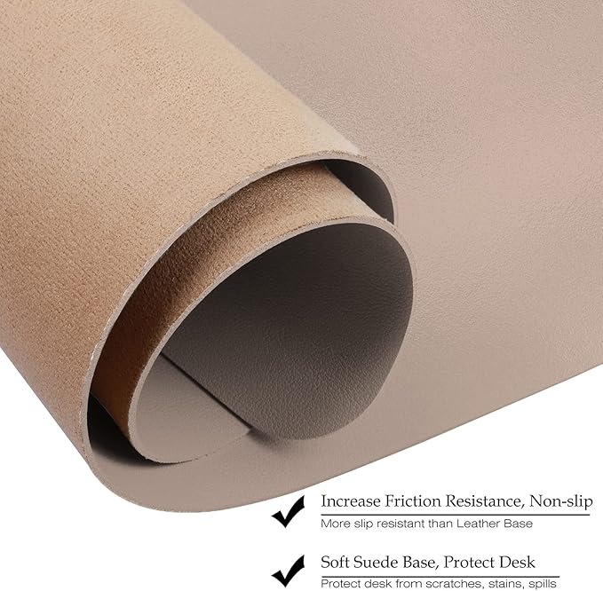Boutilon Leather Desk Pad Protector, Non-Slip Mouse Pad, Laptop Desk Pad - Image 4