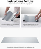 YSAGi Leather Desk Pad Protector, Office Desk Mat, Large Mouse Pad, Non-Slip PU - Image 9