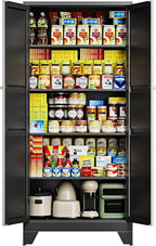 letaya 75" h metal storage cabinet with 2 shown in use