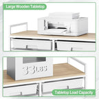 Rolling Storage Cart with 12 Drawers, Wooden Tabletop Utility Cart - Image 6