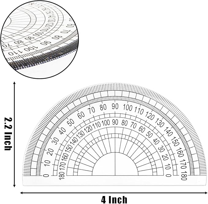 Nicunom 100 Pack Plastic Protractor 180 Degree Math Protractors Geometry - Image 2