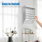 KZWKRG 6 Tier Wall File Organizer Hanging Vertical File Organizer, Wall Mounted - Image 2