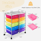 GLACER 15 Drawers Rolling Cart, Storage Cart - Image 3