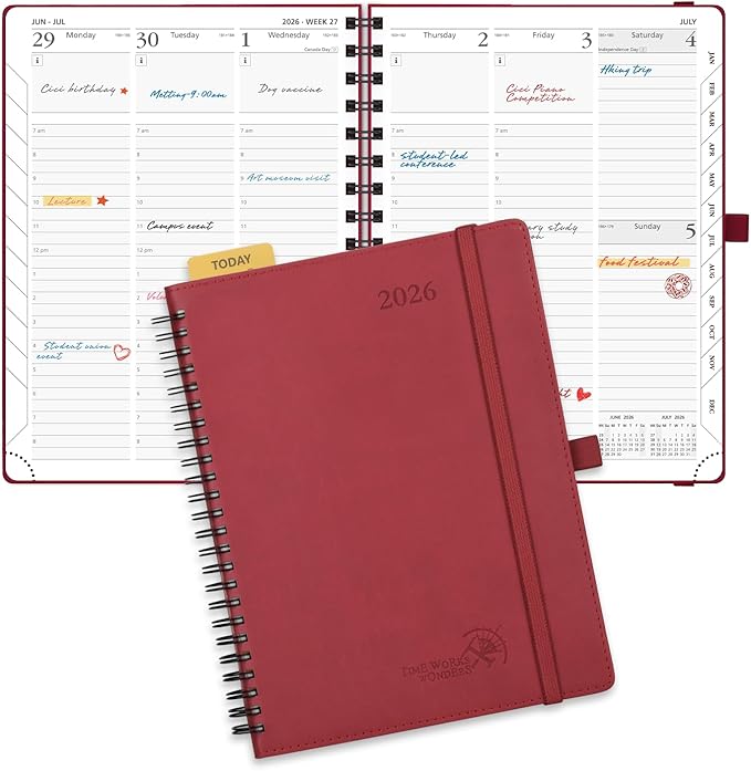 POPRUN 2026 Planner with Hourly Schedule, Vertical Layout by POPRUN