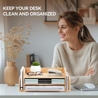 KIRIGEN Wood 3-Tier Office Desktop Document Tray - Image 5