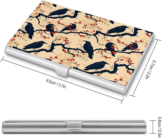 haigof Crow Business Card Holder Business Card Case Metal Business Card - Image 2