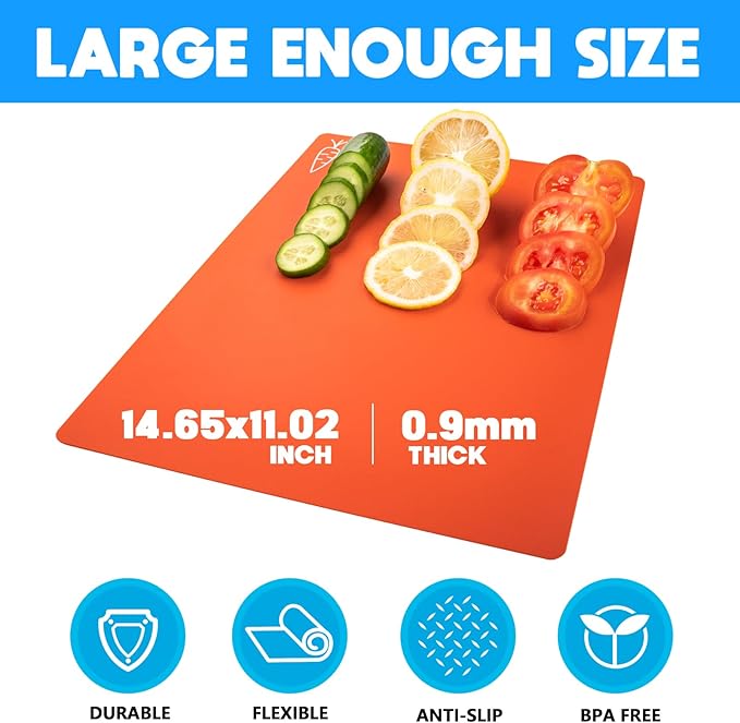 5 Pieces Flexible Cutting Boards, BPA Free Plastic Cutting Boards - Image 2