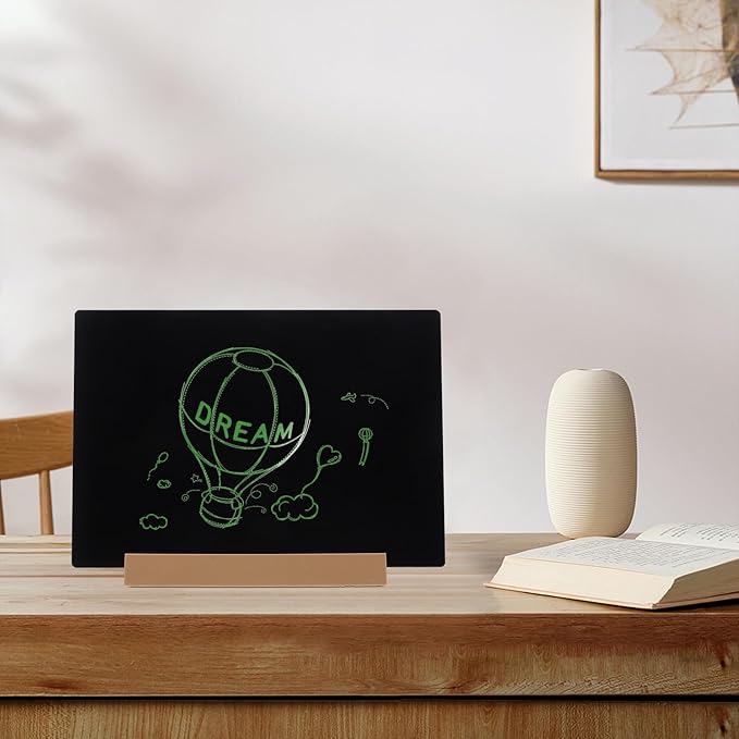 VILLCASE Simple Desktop Chalkboard Memo Board Large Dual-use Rustic Message Sign - Image 5