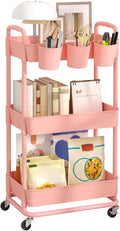 JIUYOTREE 3-Tier Plastic Rolling Storage Cart Utility Cart by JIUYOTREE