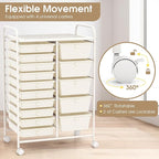 COSTWAY 15-Drawer Rolling Storage Cart, Mobile Utility Cart - Image 5