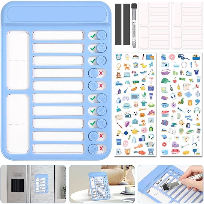 Audab Dry Erase Chore Chart for Kids, Magnetic Whiteboard Checklist Board by Audab
