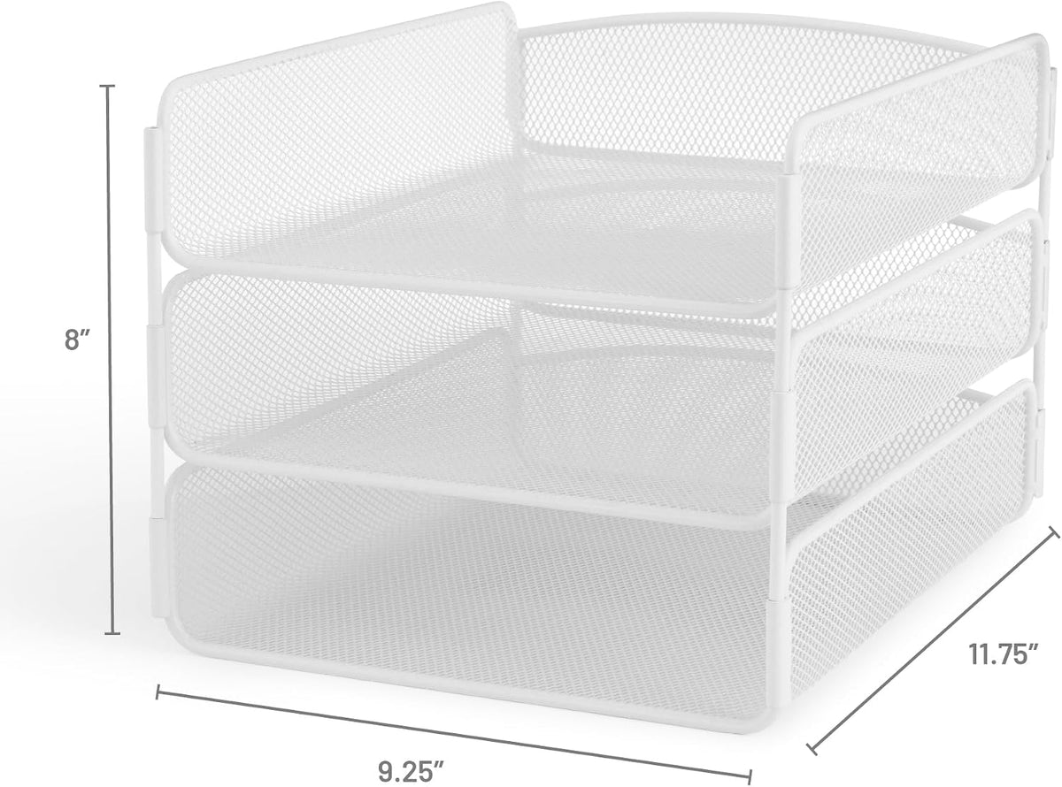 Safco Onyx Desk Organizer, 3 Trays, Office and Classroom Mailbox, Paper and M...