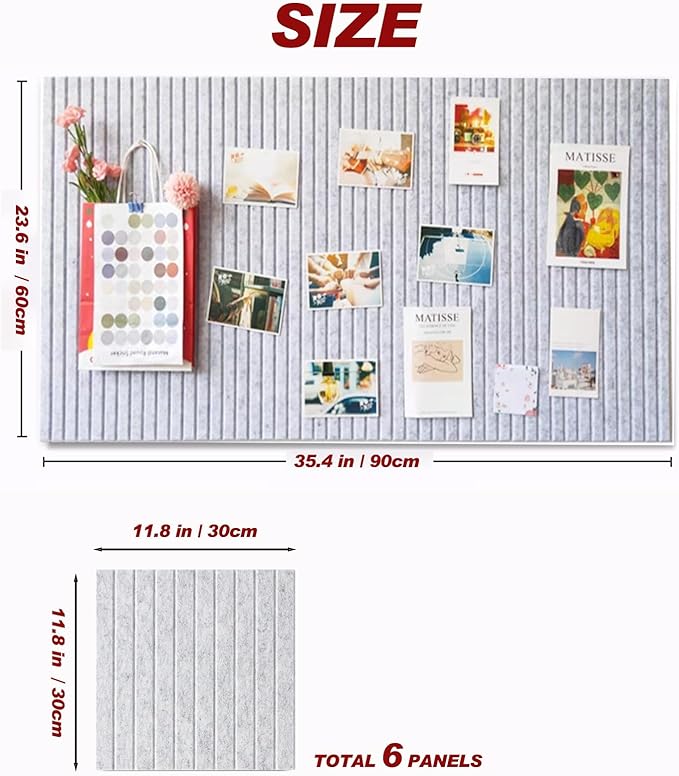 Large Felt Wall Tiles Cork Boards - Image 2