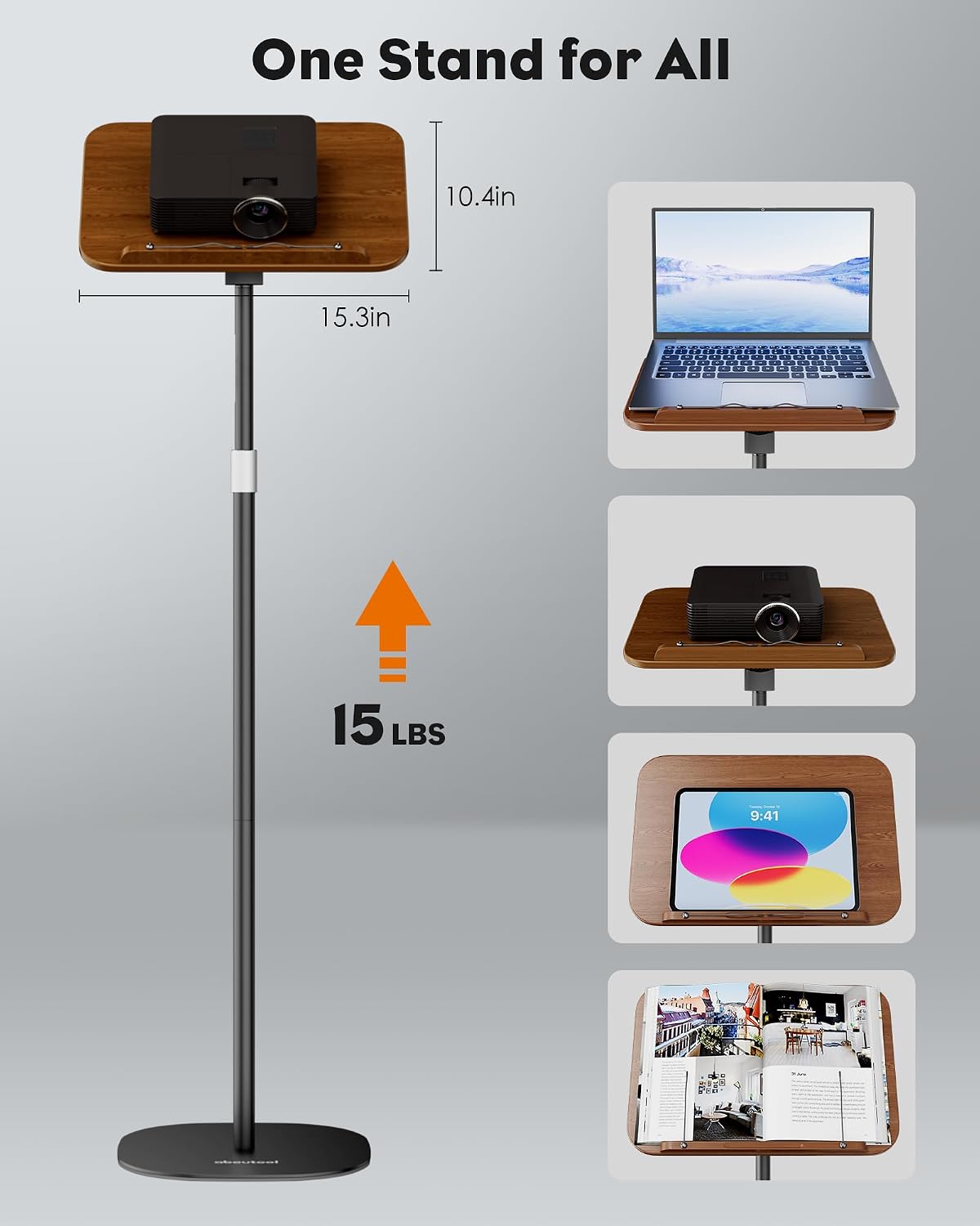 aboutool 2 in 1 Dual-use Floor Book Stand & Desktop Book Stand,Height Adj...